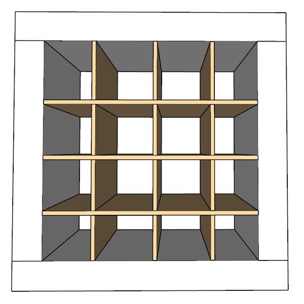 16 Inserto de cubo Cubby para estantes de almacenamiento de cubos / Estante de vino / Organizador de cubos / Organizador de hilo / Divisor de cubos