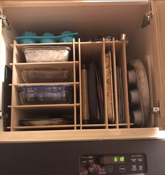 Kitchen Cabinet Baking Pan Storage Organizer, Bakeware Organizer