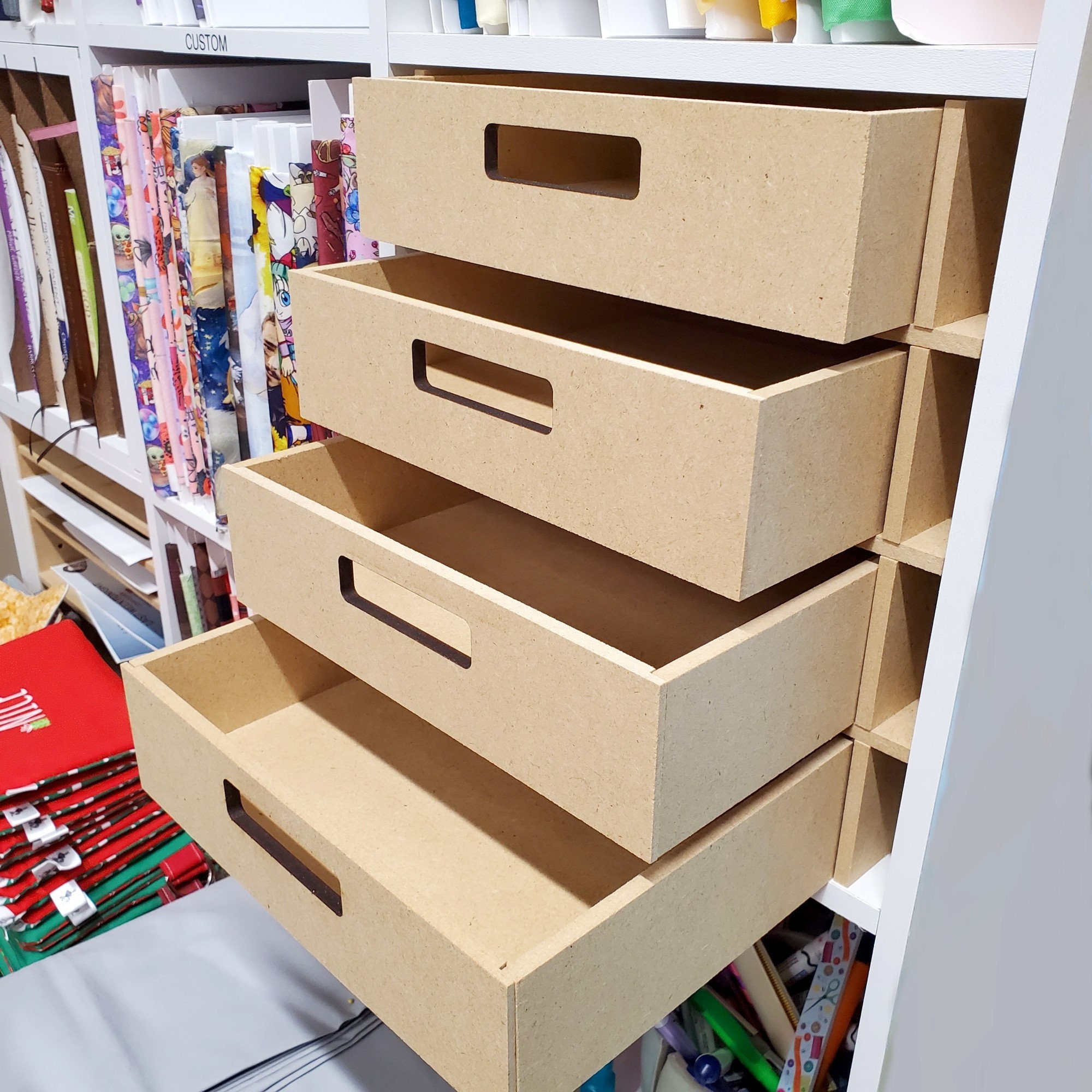 Fixed 4 Shelf Organizer Cube Insert with Drawers for Cube Etsy