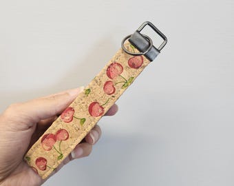 Cork Cherries Key Fob Wristlet Strap