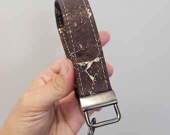 Brown and Gold Cork Key Fob