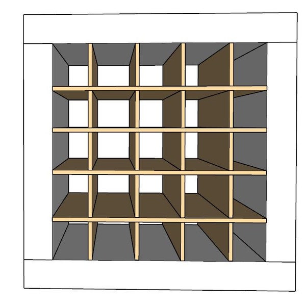 25 Inserto de cubo Cubby para estantes de almacenamiento de cubos / Estante de vino / Organizador de cubos / Organizador de hilo / Divisor de cubos