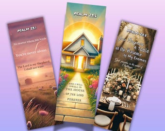 Psalm 23 Digital Bookmark Bundle – Verses 1, 5 & 6