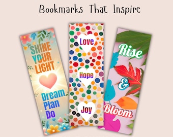 Printable Inspirational Bookmarks | 3-Pack Digital Download | Faith-Based