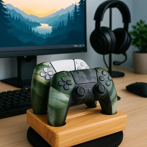 Handgefertigter Controller Stand aus Holz