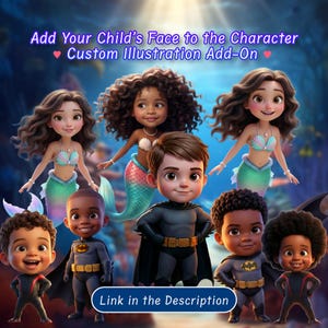 Servicio adicional: Personalice la animación facial / Cara del niño con el personaje animado