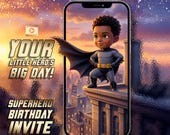 Bat Superhero Invitation | Birthday Invitation | Customized with Child's Photo