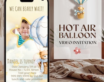 Handmade Teddy Bear Birthday Video Invitation | Animated E-Card