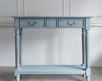 Grote bureautafel, consoletafel, consoletafel met radiator, eiken consoletafel, eiken bureau, rustieke tafel, houten tafelblad, rustieke gebogen consoletafel