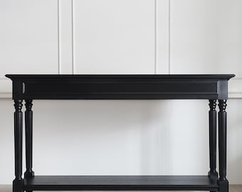 Grote bureautafel, consoletafel, consoletafel met radiator, eiken consoletafel, eiken bureau, rustieke tafel, houten tafelblad, rustieke gebogen consoletafel