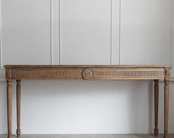 Grote bureautafel, consoletafel, consoletafel met radiator, eiken consoletafel, eiken bureau, rustieke tafel, houten tafelblad, rustieke gebogen consoletafel