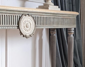 Grote bureautafel, consoletafel, consoletafel met radiator, eiken consoletafel, eiken bureau, rustieke tafel, houten tafelblad, rustieke gebogen consoletafel