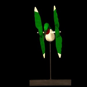 Handcrafted Hummingbird Whirligig: Kinetic Garden Art, USA Made