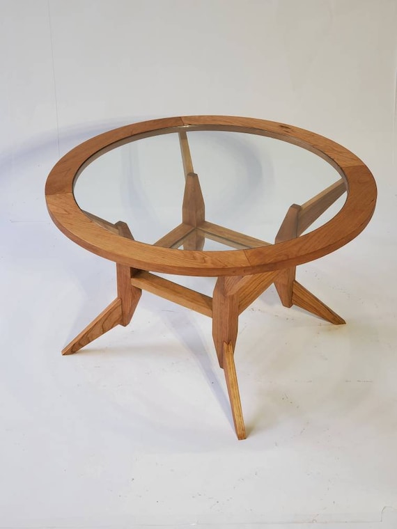 Circular Stanstead Coffee Table With Glass Inserts Etsy