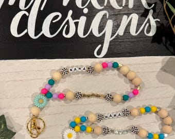 Custom Beaded Wristlet Keychain