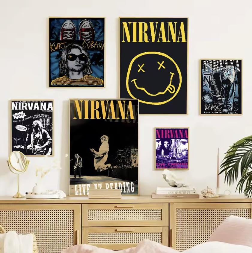 Retro nirvana poster - Etsy 日本