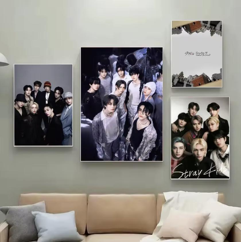 Poster Stray Kids Sur Toile 30x45 Cm - Décoration Murale Vintage, Sans Cadre, Haute Qualité