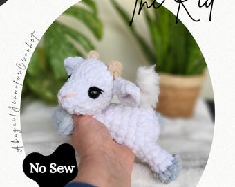 Crochet Goat Snuggler Pattern: No Sew Goat Kid Plushie (PDF File)