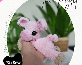Patrón de peluche de cerdito a crochet: Cerdito de peluche sin costura (archivo PDF)