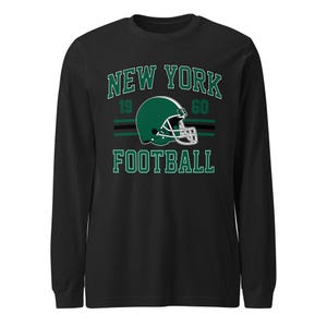 New York Fußball-T-Shirt, beunruhigtes Langarm-T-Shirt, Vintage-Stil Fußballtrikot, trendiger Fußballfan, Unisex