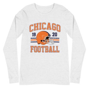 Chicago Football T-Shirt, Distressed Long Sleeve Tee, Vintage Style Football Shirt, Trendy Football Fan, Unisex