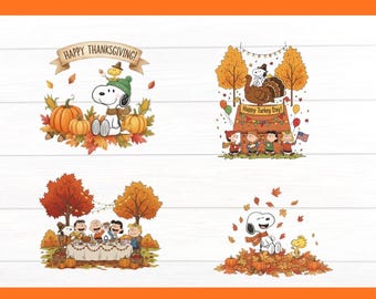Snoopy Thanksgiving Clipart Bundle | Fall Turkey PNG SVG JPG (Digital Download)