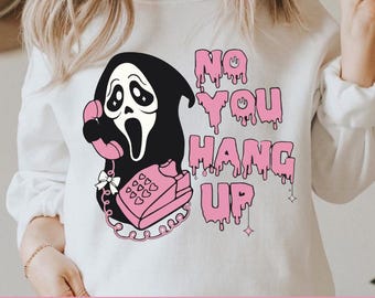 No You Hang Up Ghostface PNG | Retro Halloween Design