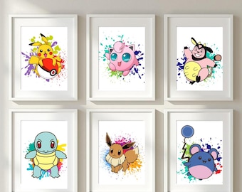 Cartoon Creature Wall Art Set: Nursery Kids Room Decor (Digital Download)