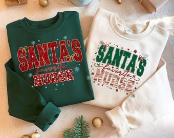 Santa's Favorite Nurse Design | Christmas Medical Clipart (PNG SVG)