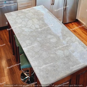 Clear Quartz Crystal Countertop: Custom Gemstone Kitchen Island Slab