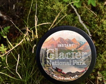 Cozy Holiday Candle - Instant Glacier National Park Scented Candle Tin - Balsam Pine Sage Scent - Fall Winter Scents
