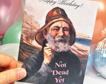 Funny Birthday Card - Old Sailor Vintage Style Fun Birthday Greeting Card - Blank Inside - Not Dead Yet