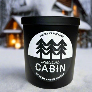 Instant Cabin Scented Candle Jar : Balsam Amber, Woodsy Winter Holiday