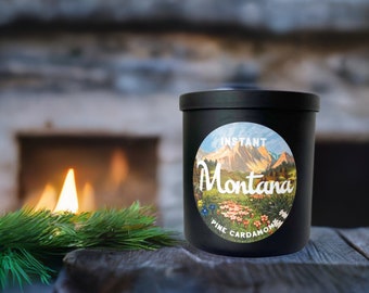 Cozy Fall Scents Candles - Instant Montana Jar Candle - Pine Cardamom - Holiday Hygge Home Scent