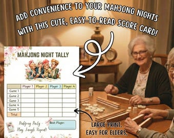 Karta wyników Floral Mahjong | Arkusz z wynikami Golden Girls (do pobrania w formacie A4 i Letter)