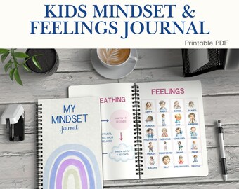 Kids Mental Health Journal, Anxiety Relief Workbook, Growth Mindset Activity, Feelings Therapy Worksheet PDF, SEL Curriculum Homeschool