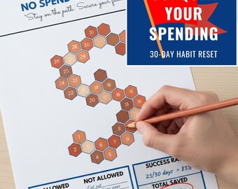 No Spend Challenge Printable | No Spend Month Tracker | Money Saving Game | Financial Habit Tracker | Monthly Budget Planner | A4 & Letter