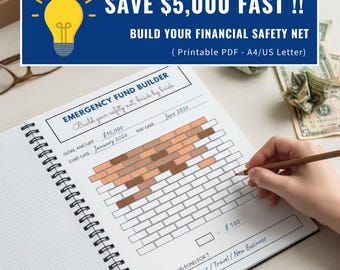 Emergency Fund Brick Savings Challenge | Goal Tracker (Digital Download)