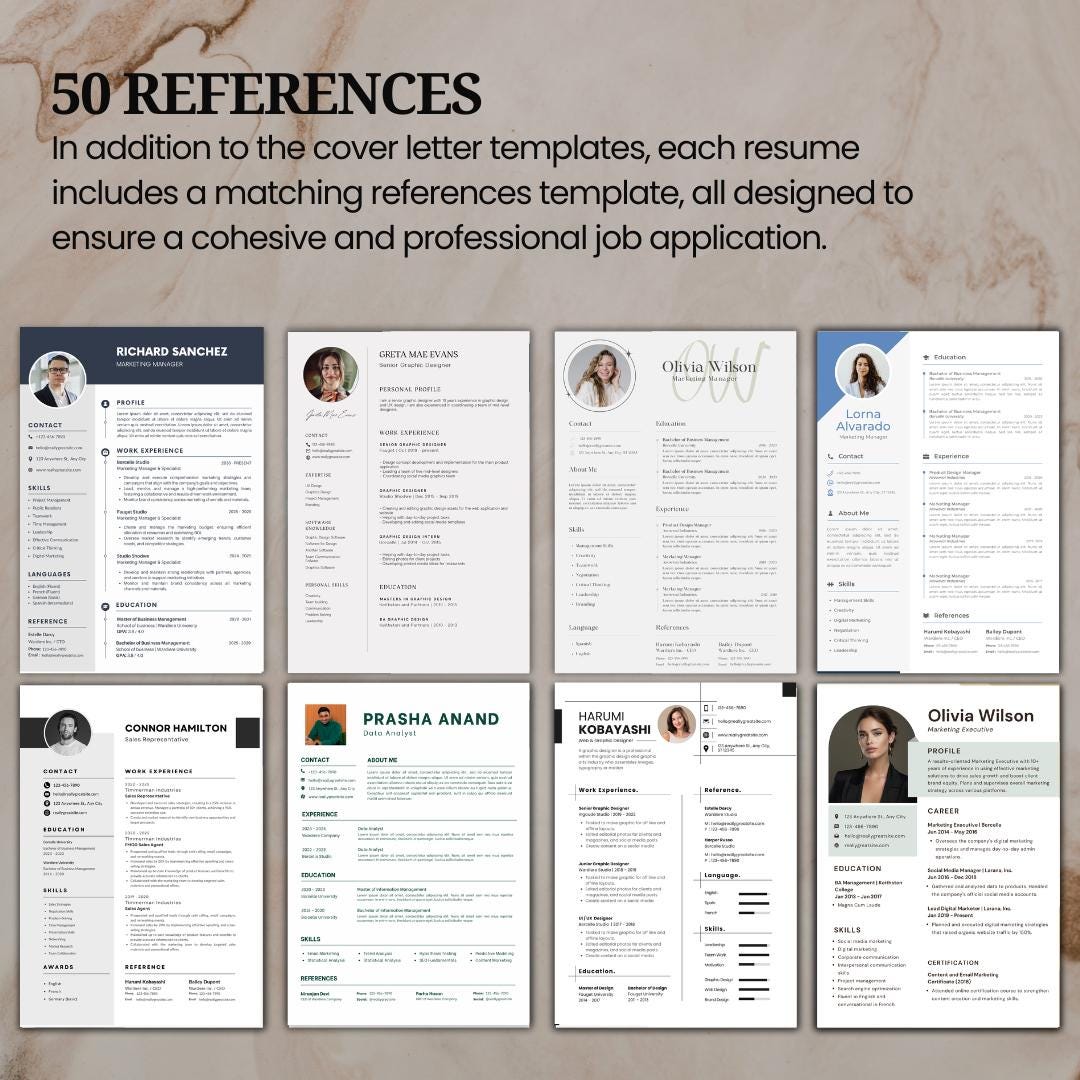 50+ Resume Template Bundle | Ats Friendly Canva Resumes | Editable CV ...