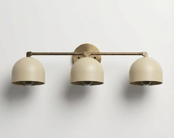 Brass Vanity Light: Mid Century Modern Wall Sconce Lighting Fixture for Bathroom Mirror |   Wall Fixture