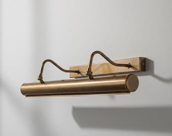 Adjustable Brass Picture Light Sconce: Brass Wall Sconce Lights | brass picture light | unlacquered brass picture  | vintage picture lights