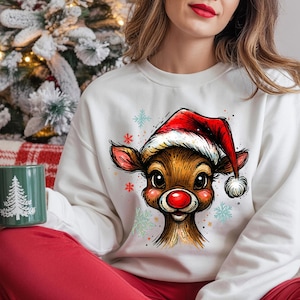 Christmas Reindeer Sweatshirt: Festive Holiday Jumper