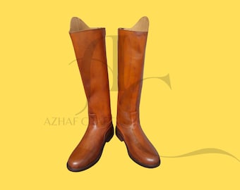 Handmade Men’s Leather Riding Boots | vintage riding boots | 100% Real Brown Leather | Knee High Tall Boots | Equestrian & Fashion Boots