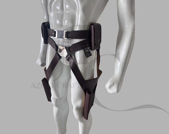 Cinturón de cuero para cosplay hecho a mano / Cinturón mandaloriano inspirado en Ahsoka Sabine Wren con bolsillos / Equipo de guerrero de Star Wars / Talla del disfraz