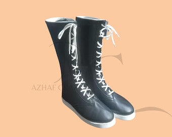 Men Wrestling Long Boots | Real leather Boots | Tall Boots With Rubber Sole | Lace Up Boots | Goatskin Leather Wrestling Boots | Boots