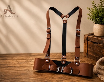 Leather Chest Harness Belt for Women, Stylish Leather Outfit, Waist Harness Belt, Fashion Suspender Harness, Plus Size Harness Outfit Gift