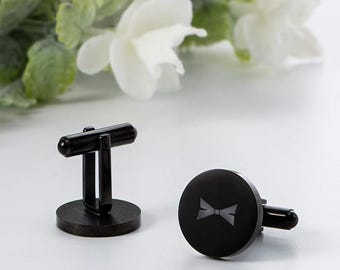 Gemelli neri in acciaio inossidabile personalizzati da uomo