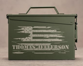 Scatola di munizioni personalizzata incisa al laser