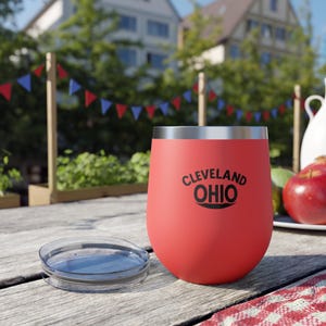 Cleveland Insulated Cup: 12oz Copper Vacuum Mug, Ohio Souvenir