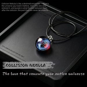 Galaxy Glass Pendant Necklace·Handmade Universe Orb·Nebula Star Jewelry·Meaningful Sentimental Gift·Memorial Space Pendant·Gift for Her Him